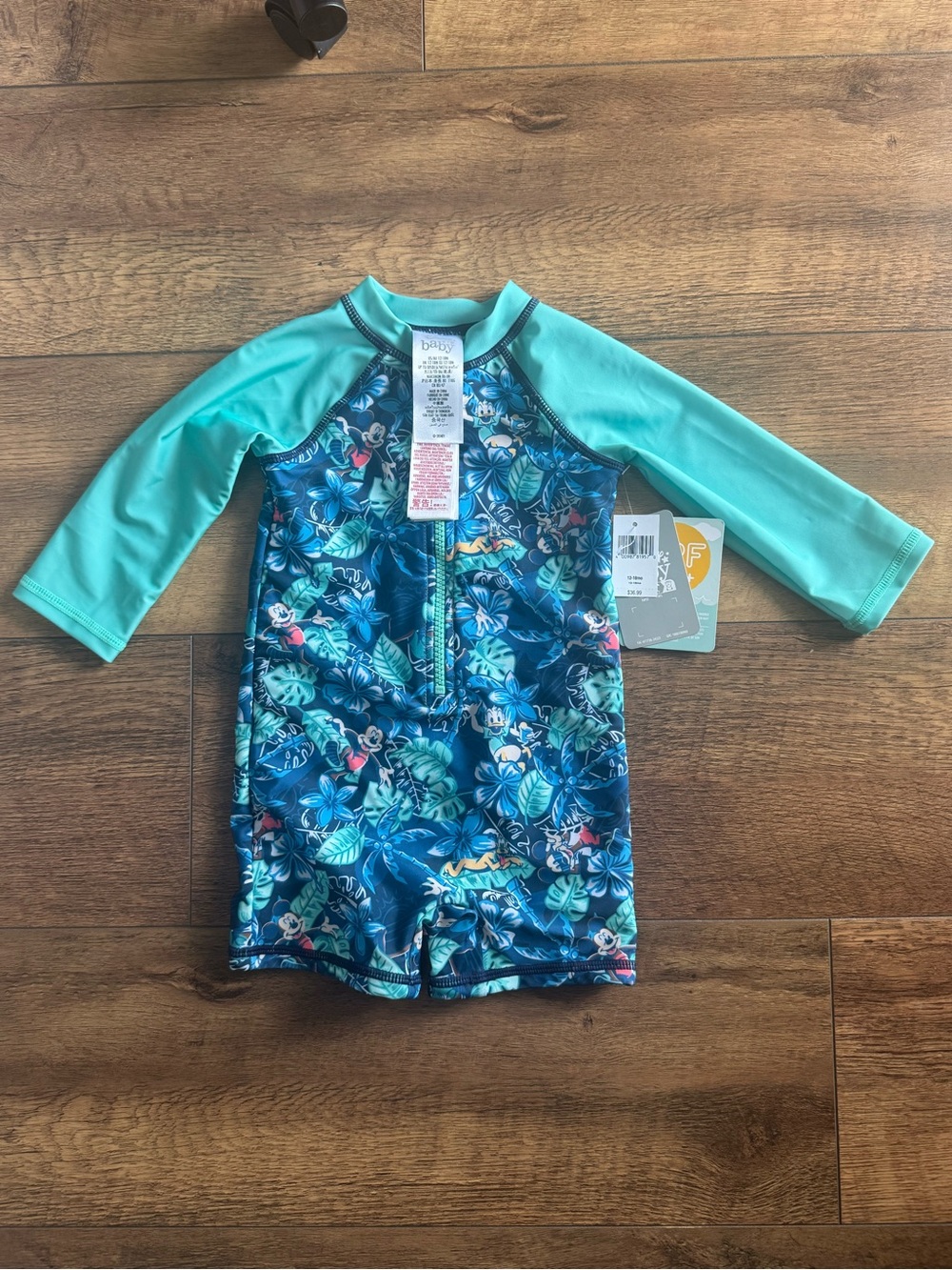 Disney Tropical Long-Sleeve Rash Guard One-Piece
